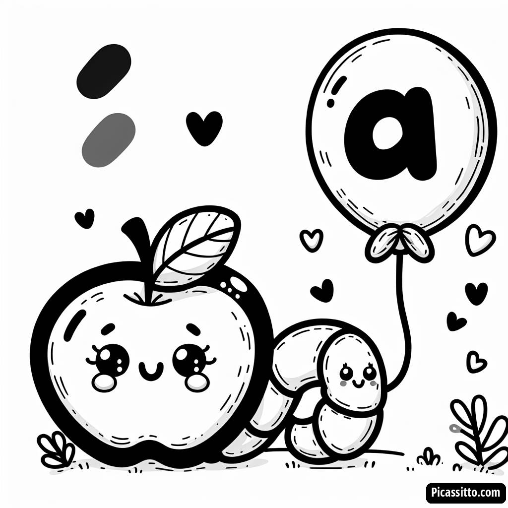 Раскраска: А для Яблока и B для Шара