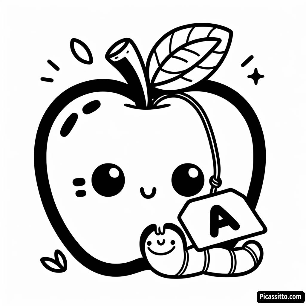 Malvorlage: A für Apfel