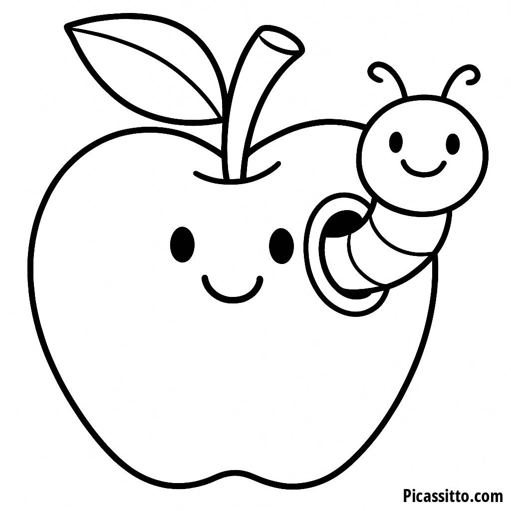 A is for Apple Coloring Page
