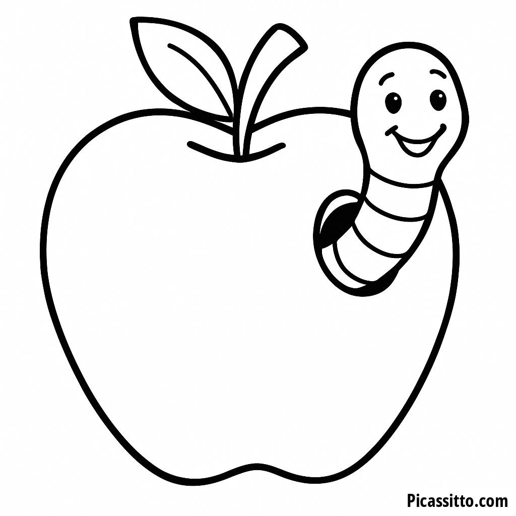 Ausmalbild: A wie Apfel