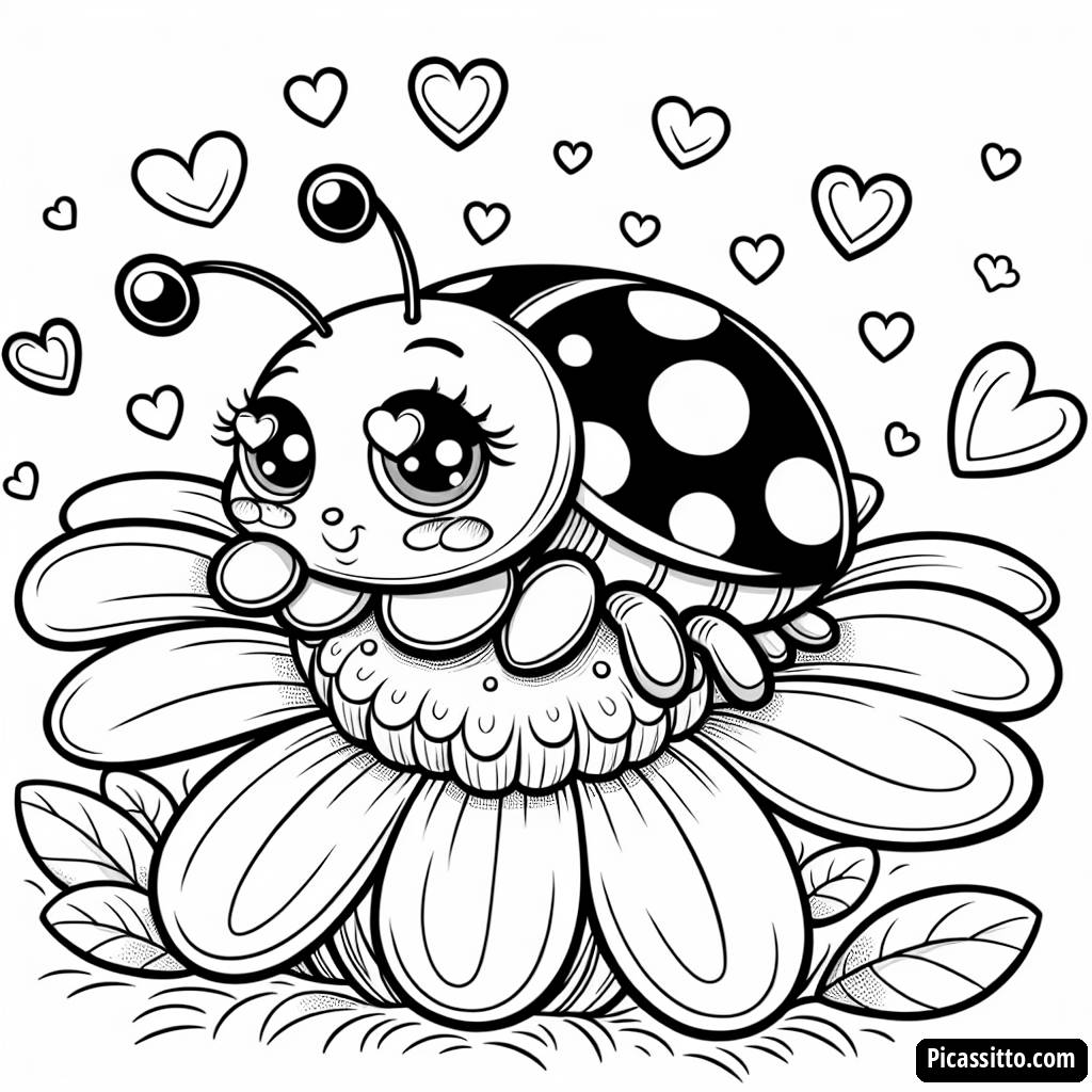 Очаровательная Раскраска С Любовным Жучком
