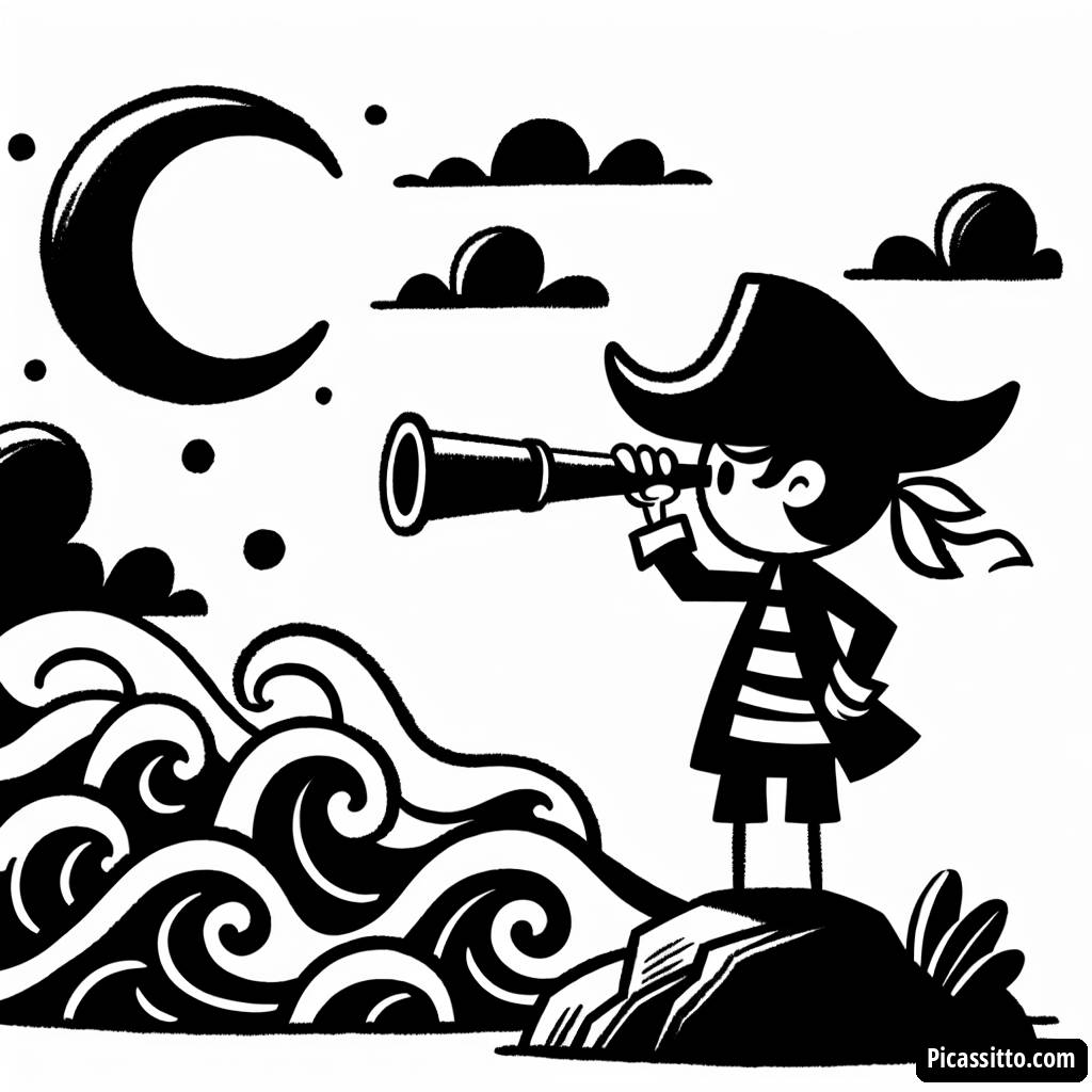 Abenteuerlicher Pirat Ausmalbild