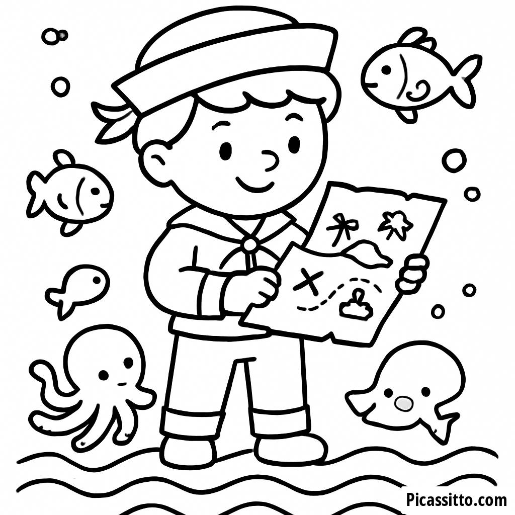 Adventurous Sailor Coloring Page