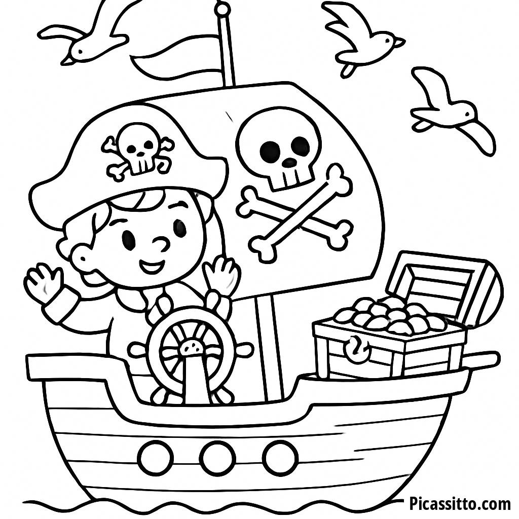 Ahoi! Piratenschiff Malvorlage Abenteuer