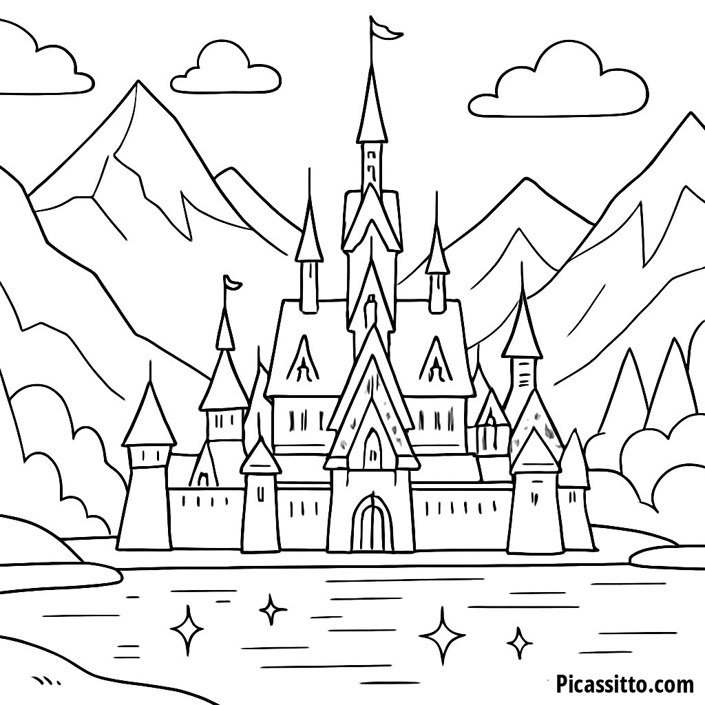 Arendelle Castle Coloring Page: A Magical Scene