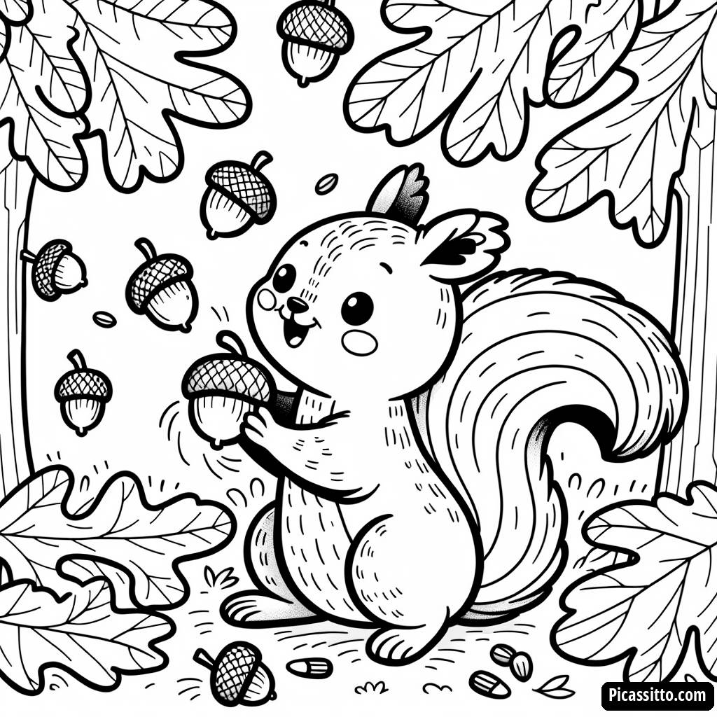 Herbst Eichhörnchen Malvorlage