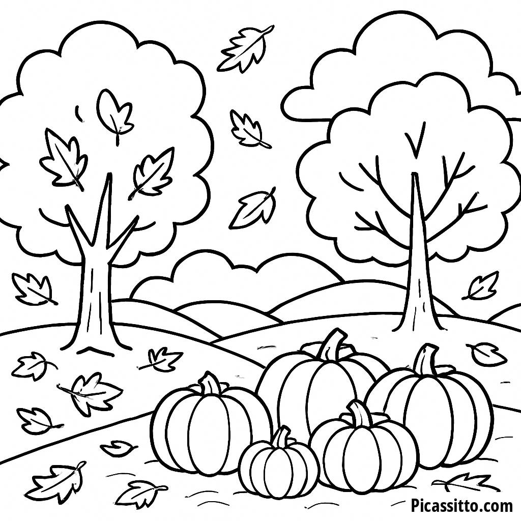 Página para Colorear de Otoño Maravilloso