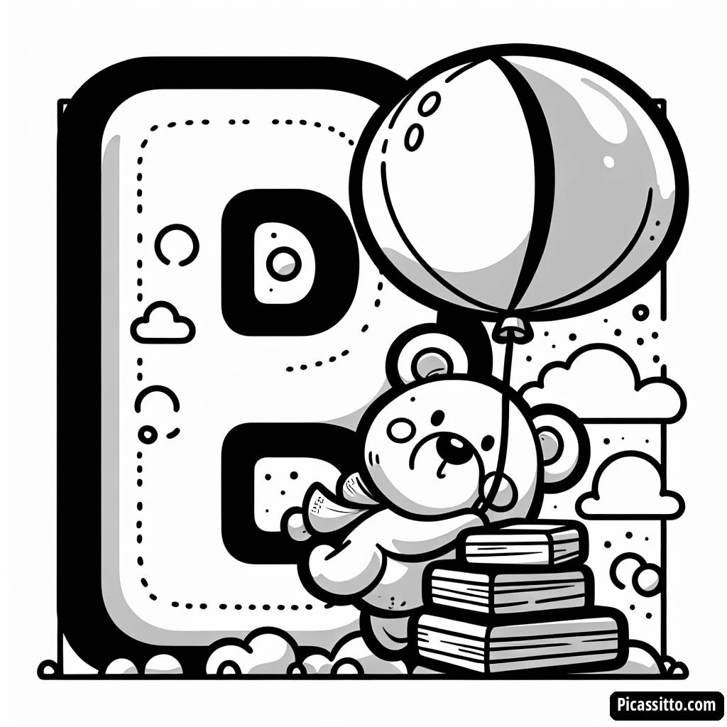 Pagina da Colorare: B per Orso
