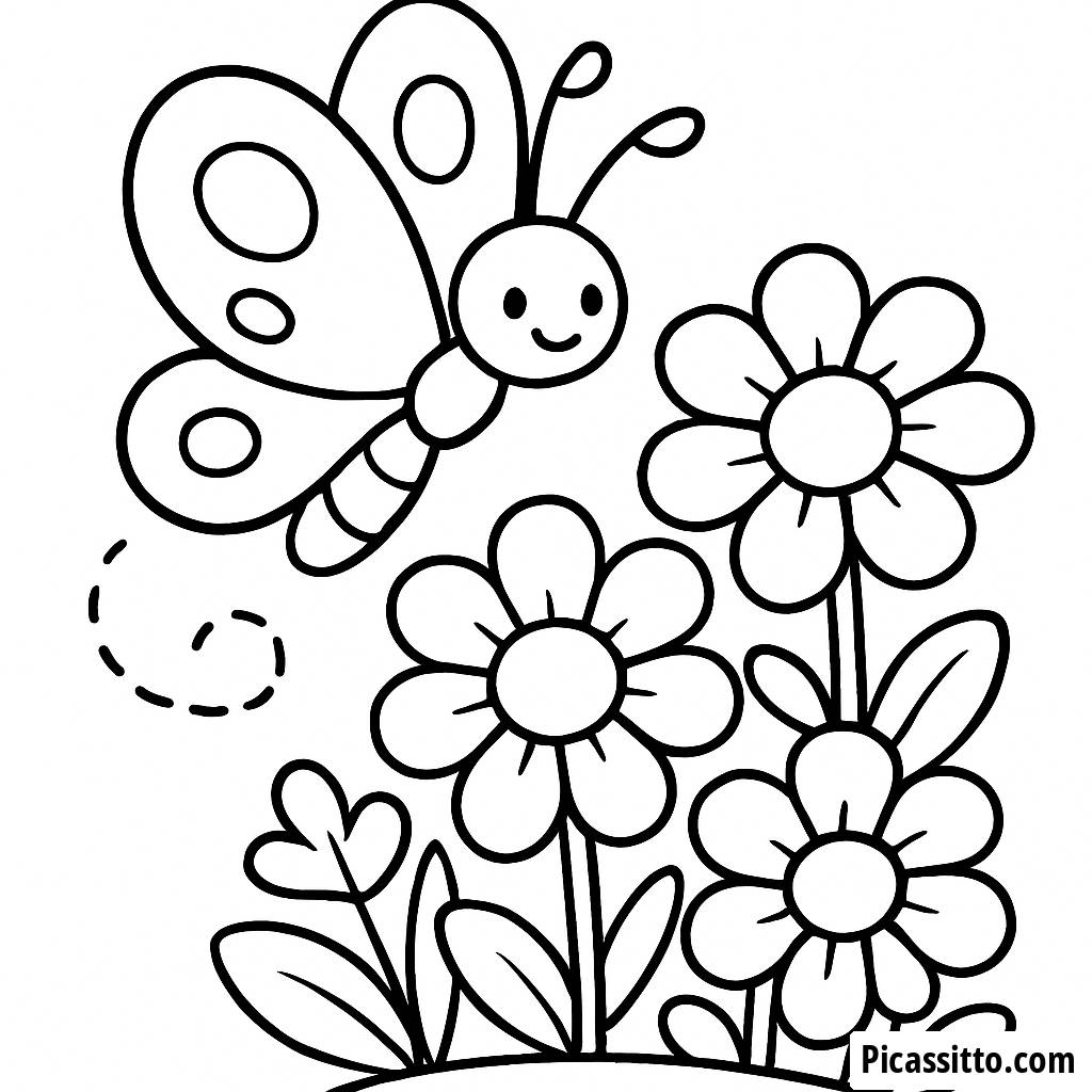 Página para Colorear: La B de Mariposa