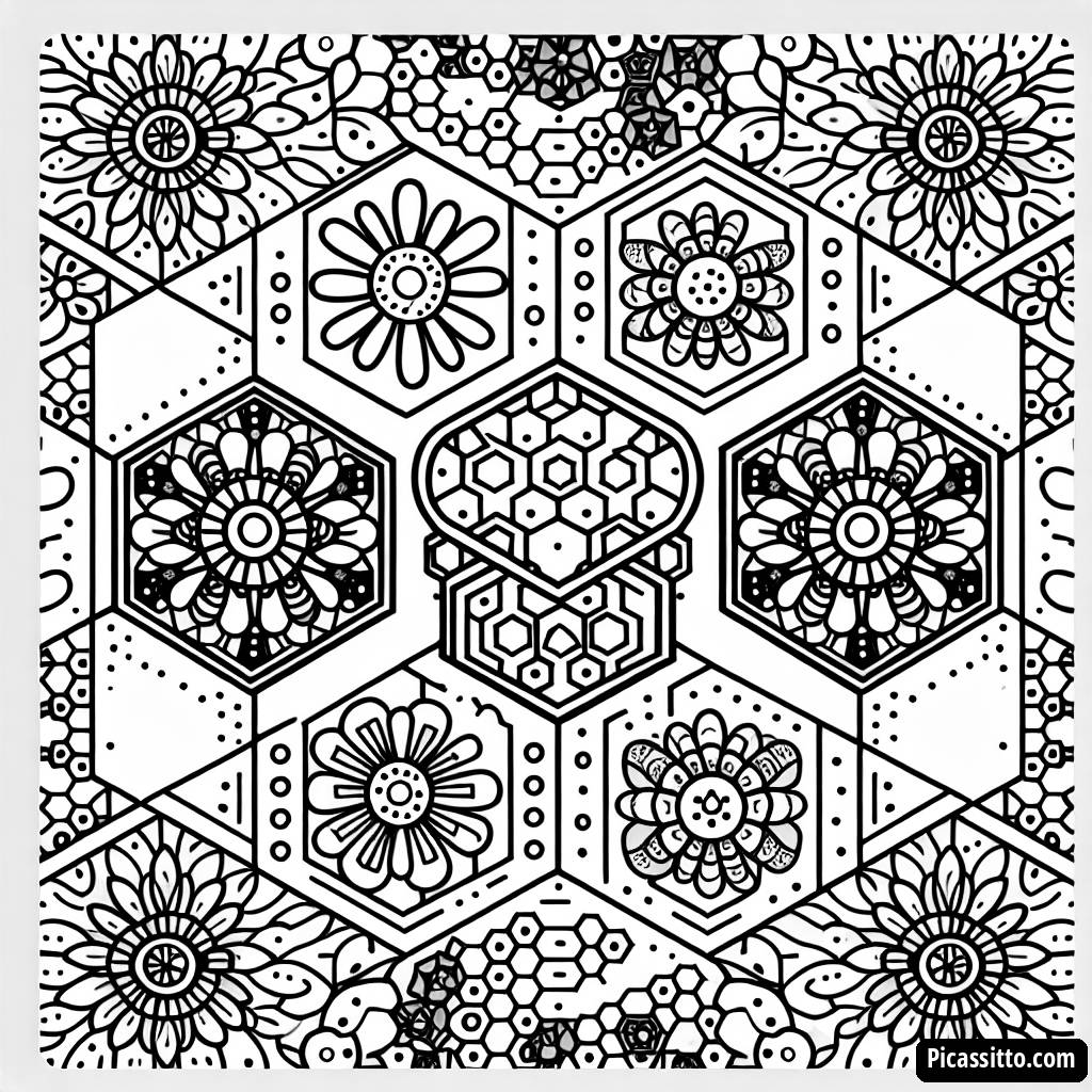 Красивый Раскраски с Цветами в Улье