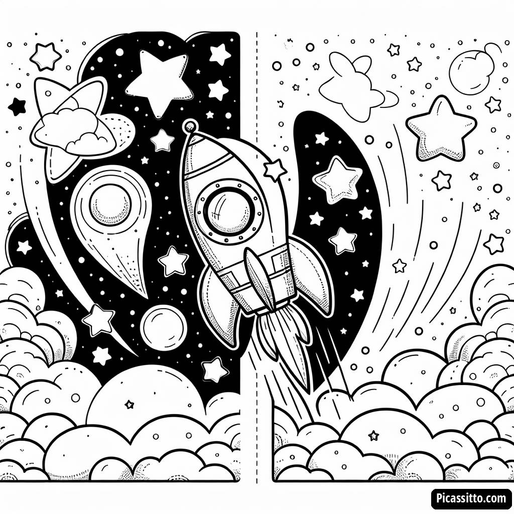 ¡Despega con Nuestra Página para Colorear de Cohete!