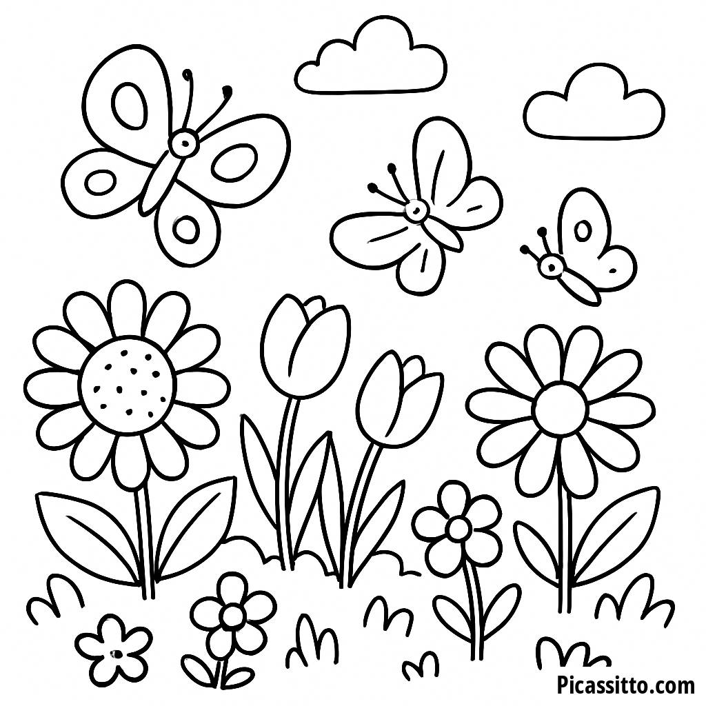Blooming Garden Coloring Page