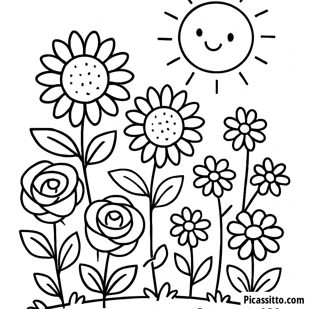 Blooming Garden Coloring Page