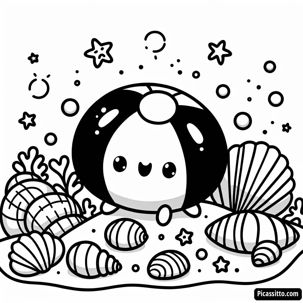 Ausmalbild des Springenden Strandballs