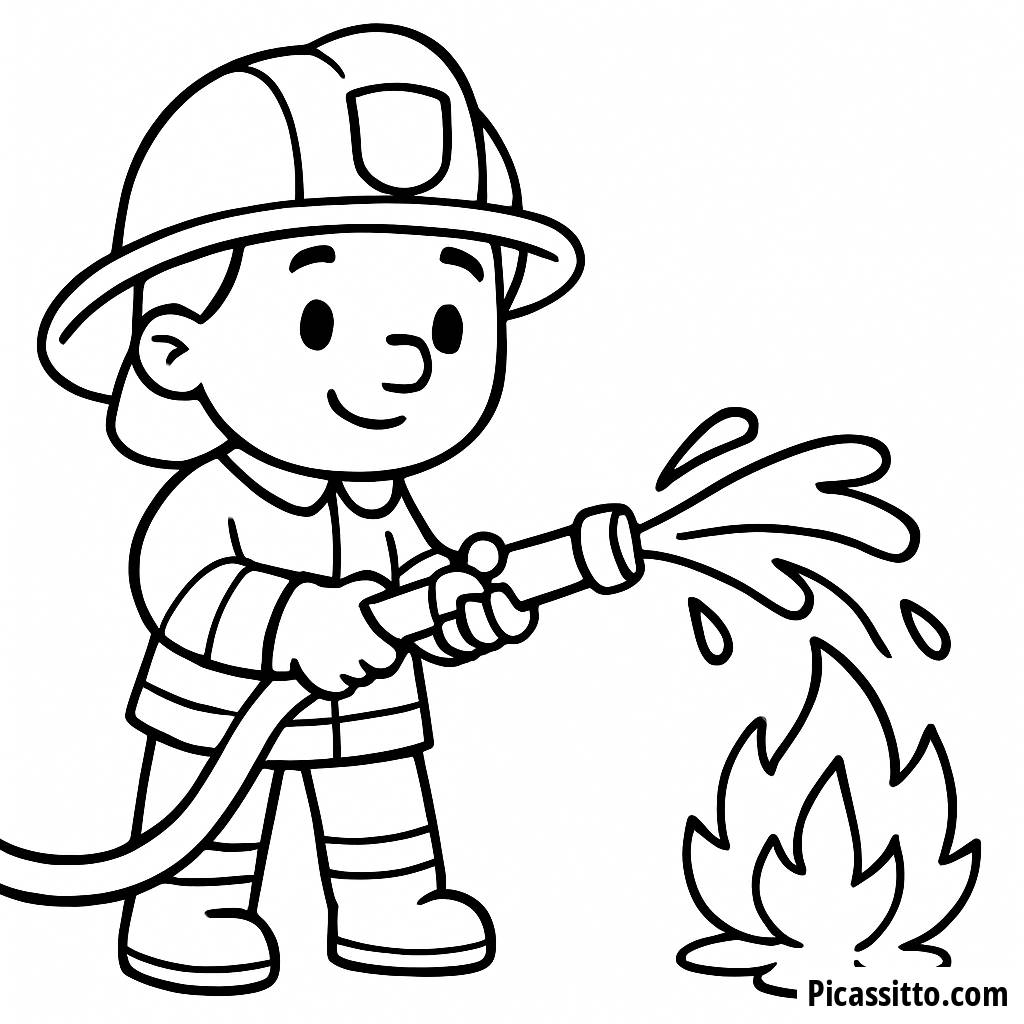 Mutiger Feuerwehrmann Malvorlage