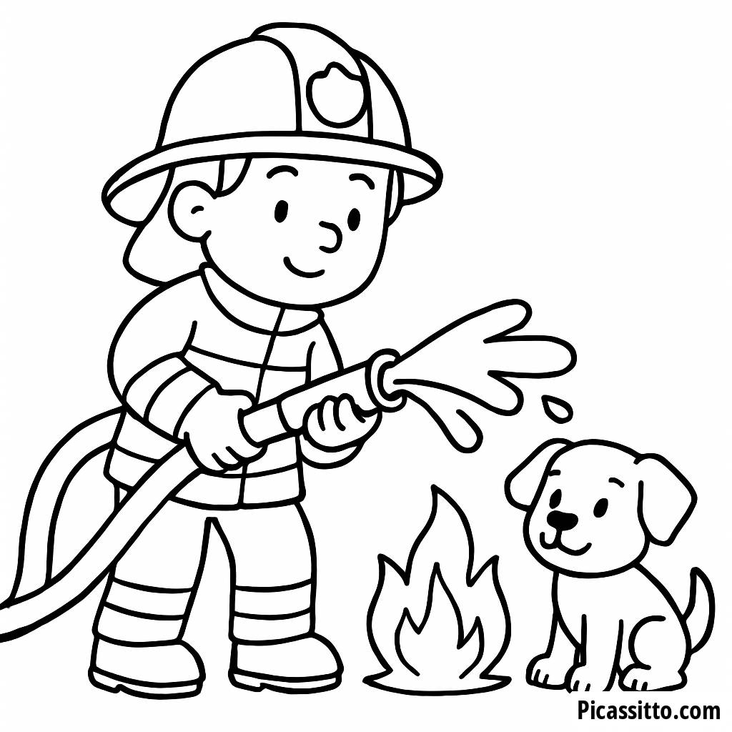 Mutiger Feuerwehrmann Malvorlage