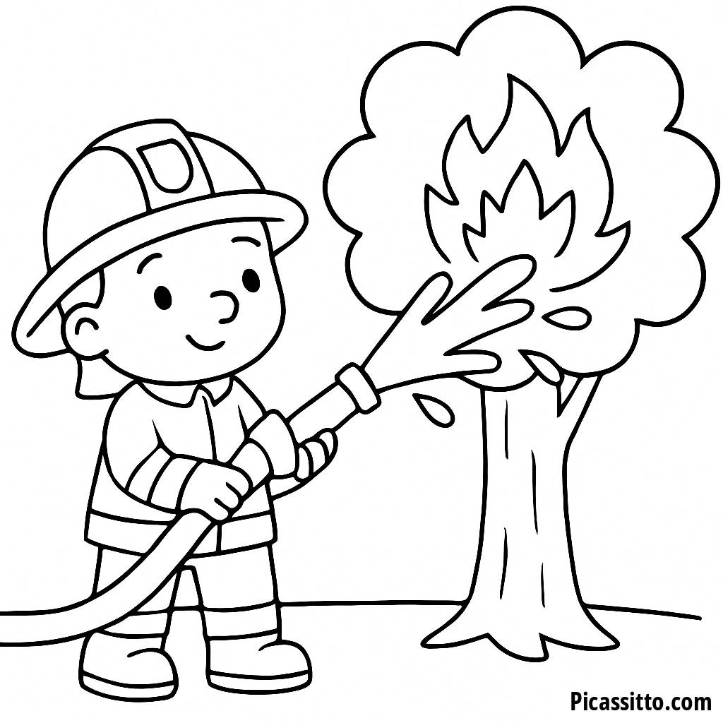 Mutiger Feuerwehrmann Malvorlage