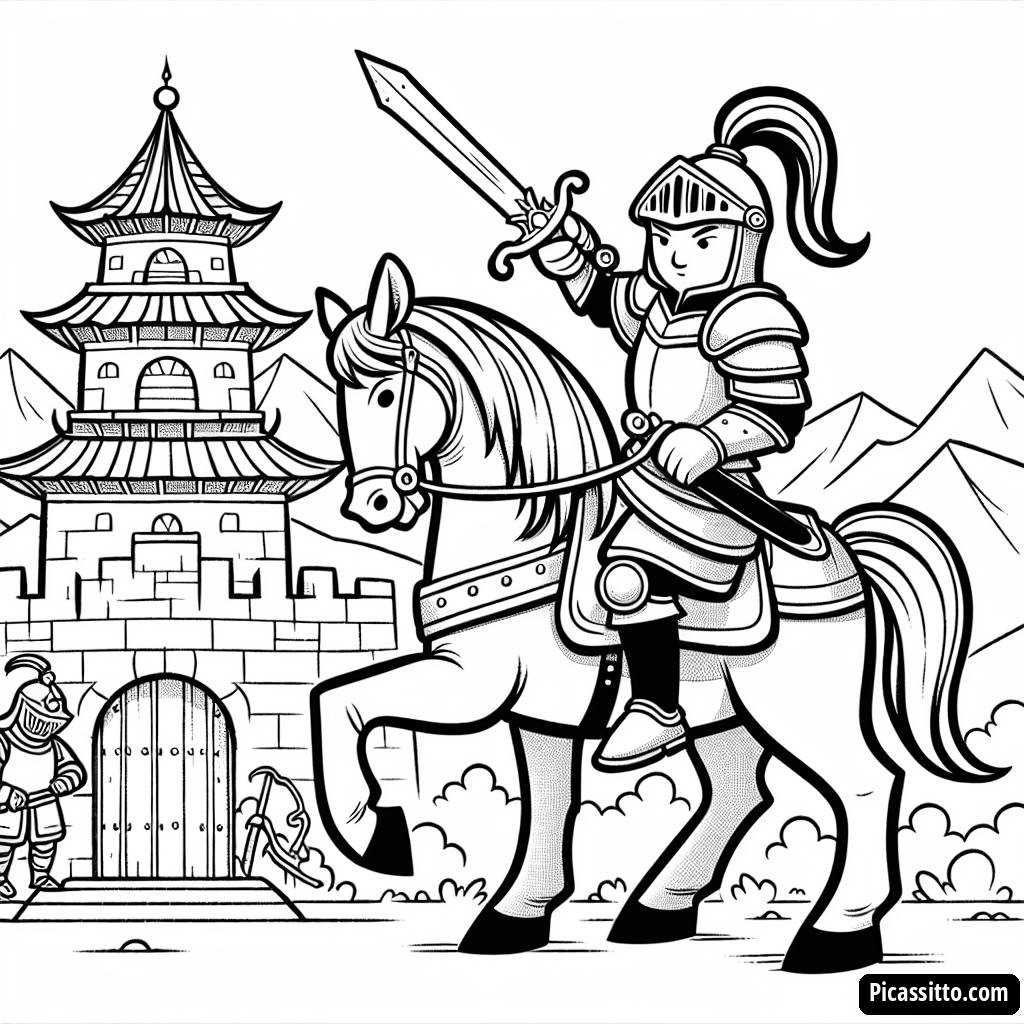 Раскраска Смелого Рыцаря