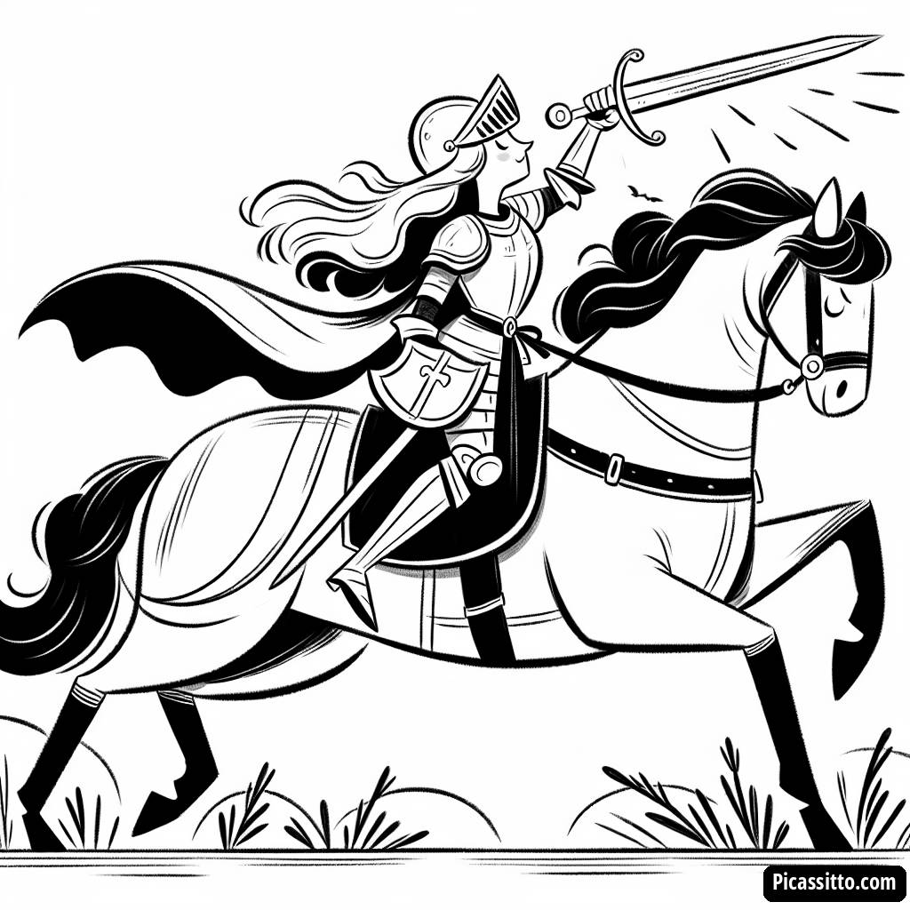 Mutiger Ritter Ausmalbild