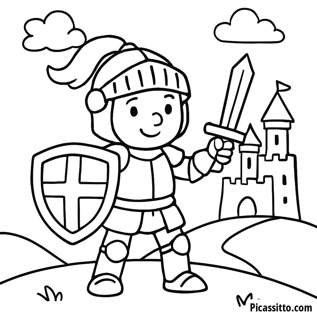 Mutiger Ritter Malvorlage