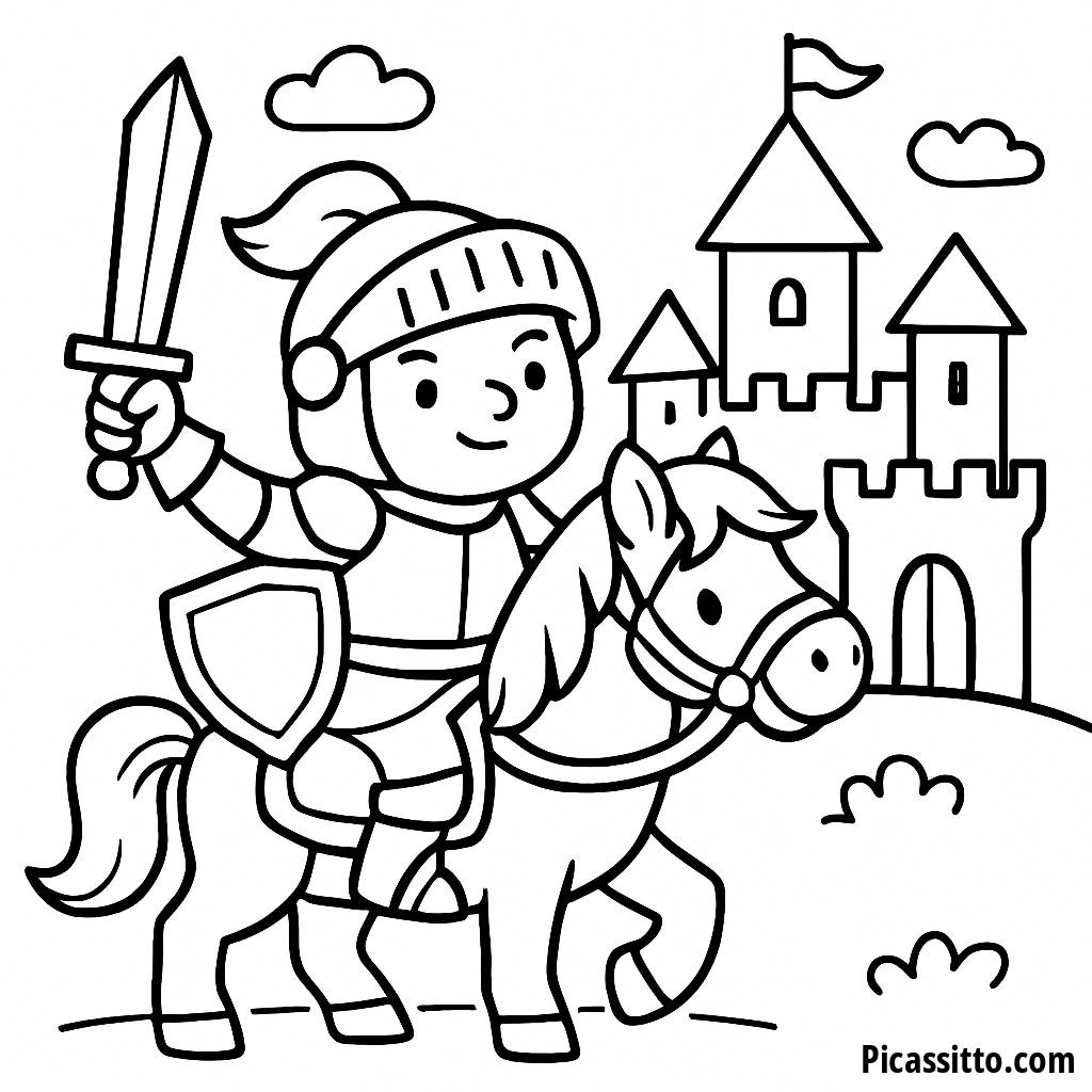 Brave Knight Coloring Page
