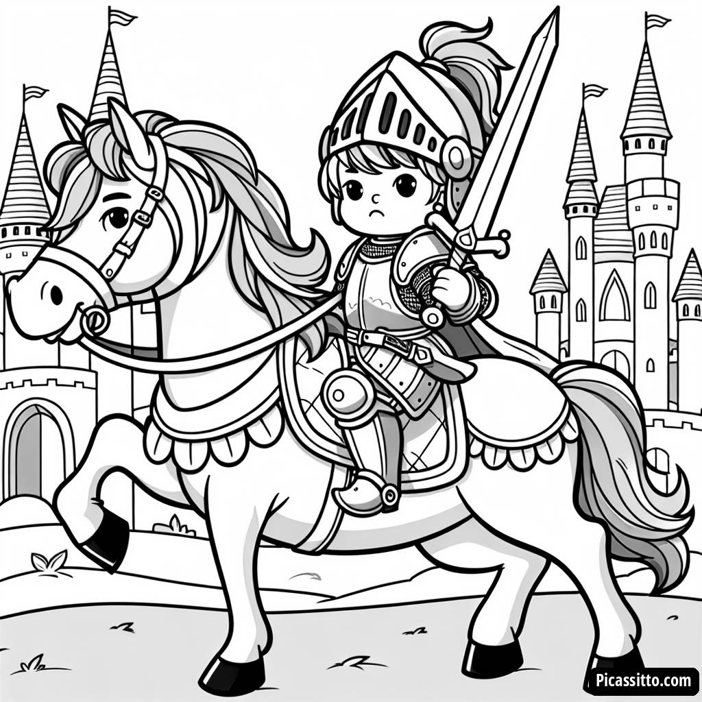 Malvorlage: Tapferer Ritter