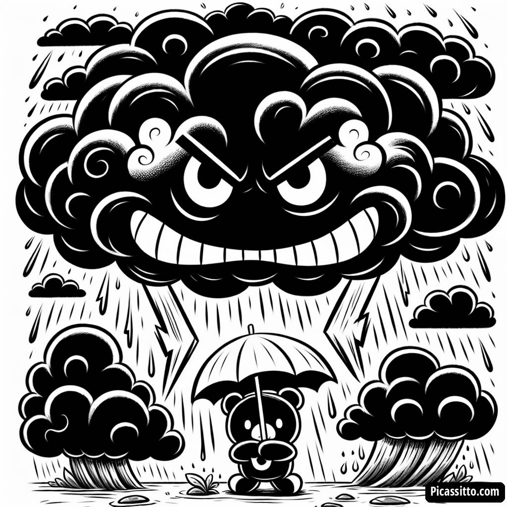 Mutiger Regenschirm Malvorlage