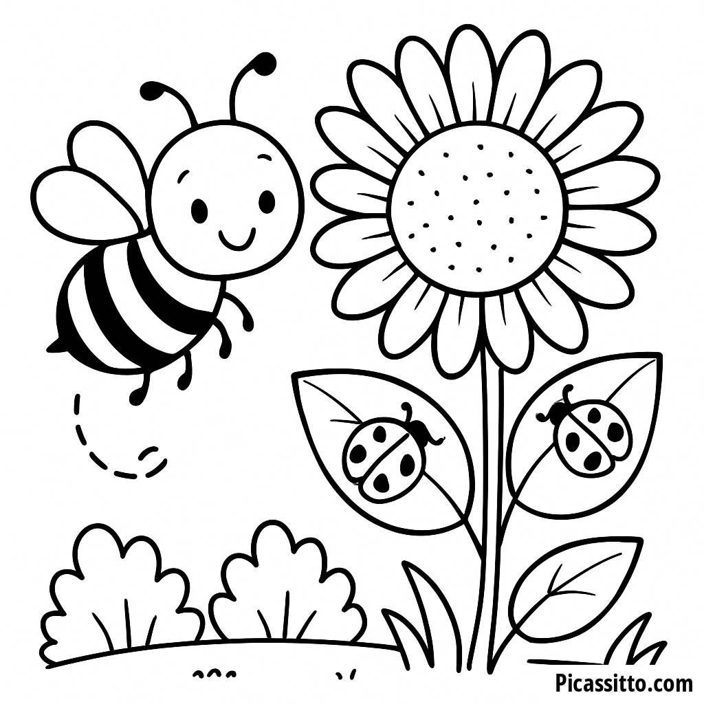 Buzzing Bee Coloring Page