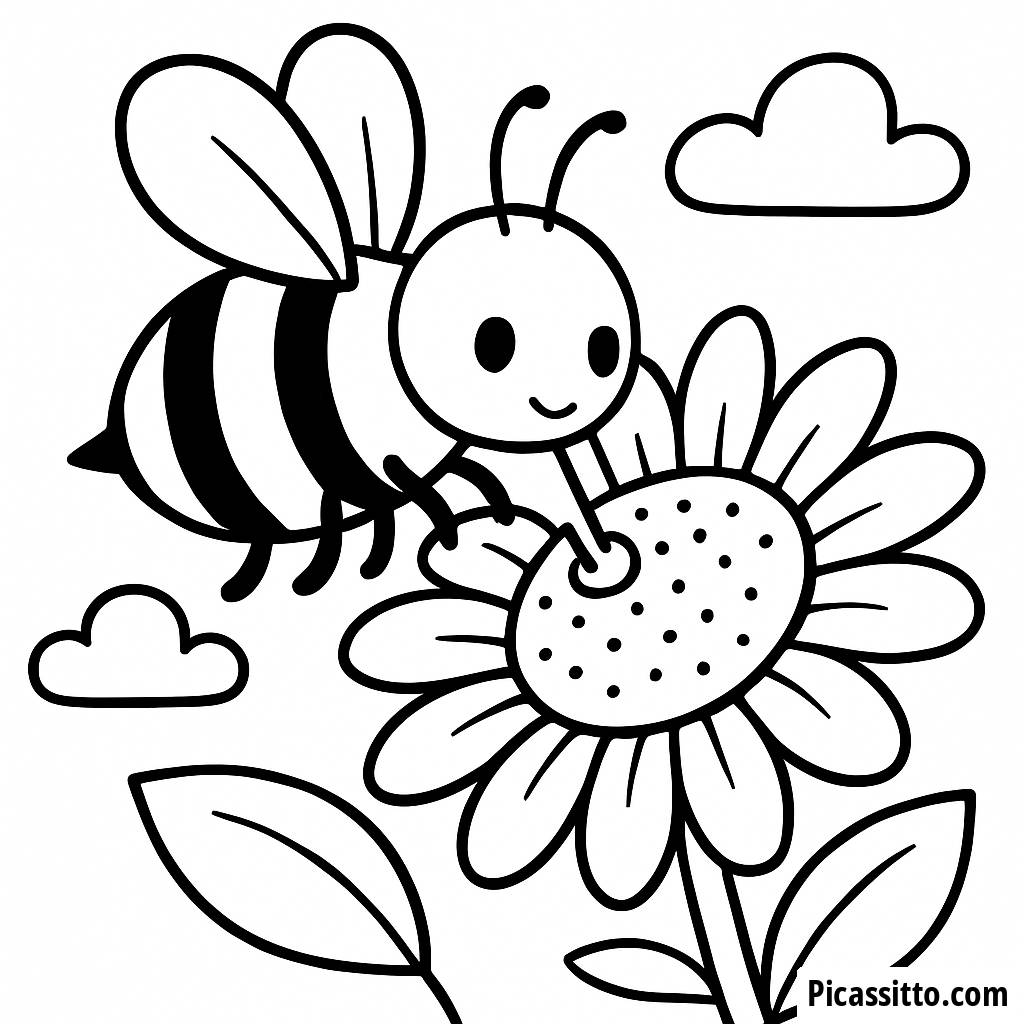 Buzzing Bee Coloring Page