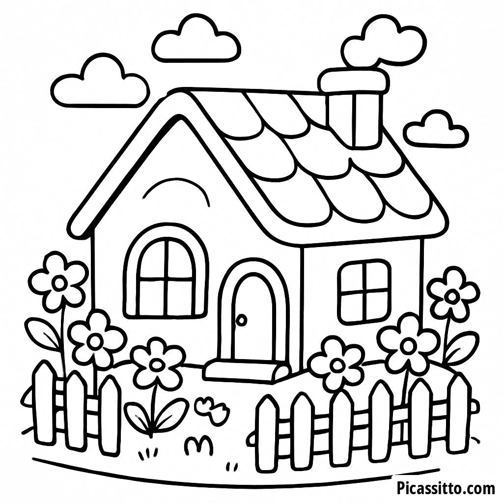 Gemütliche Häuschen Ausmalbild