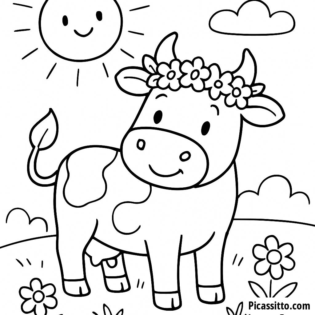 Charmante Kuh Malvorlage