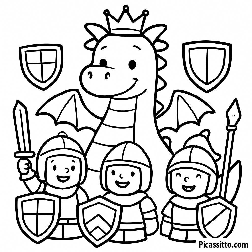 Freundlicher Drache Malblatt