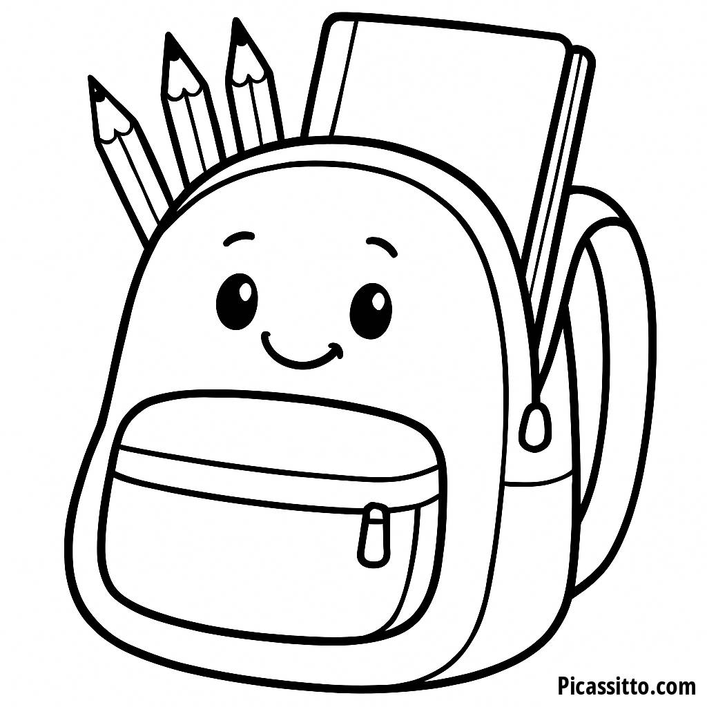 Fröhliche Rucksack Ausmalbild