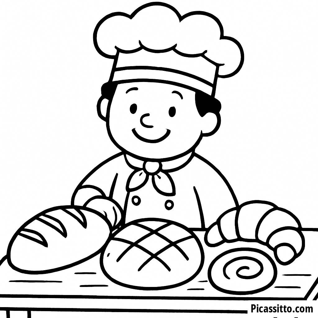Pagina da Colorare del Fornaio Allegro