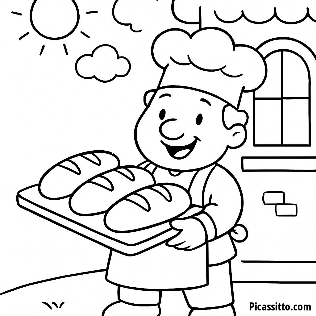 Раскраска Веселого Пекаря