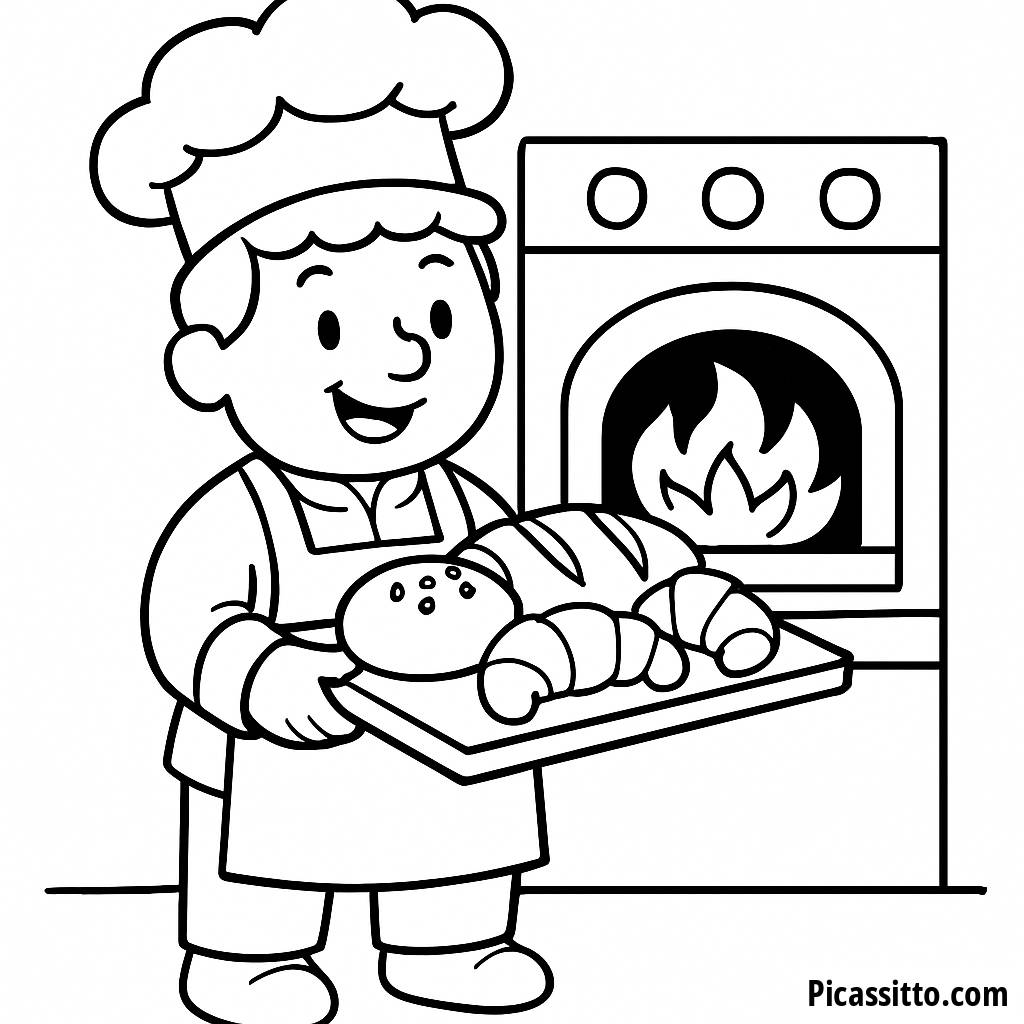 Página para Colorear del Alegre Panadero