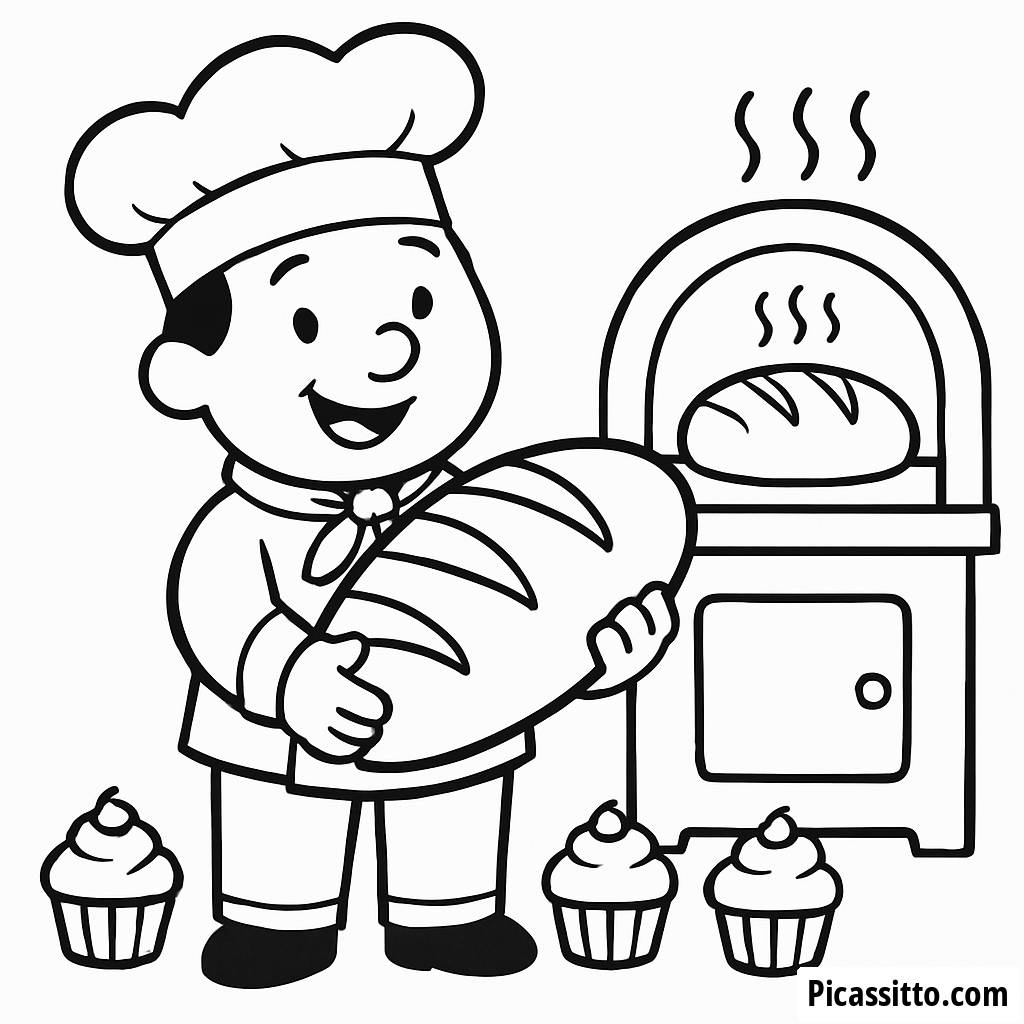 Página para Colorear del Alegre Panadero