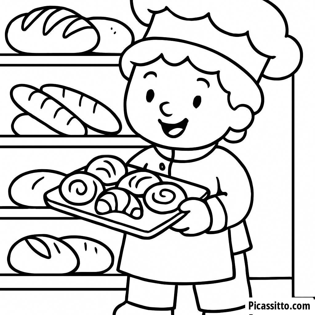 Раскраска Веселого Пекаря