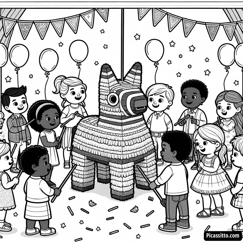 Pagina da Colorare di Festa di Compleanno Allegra