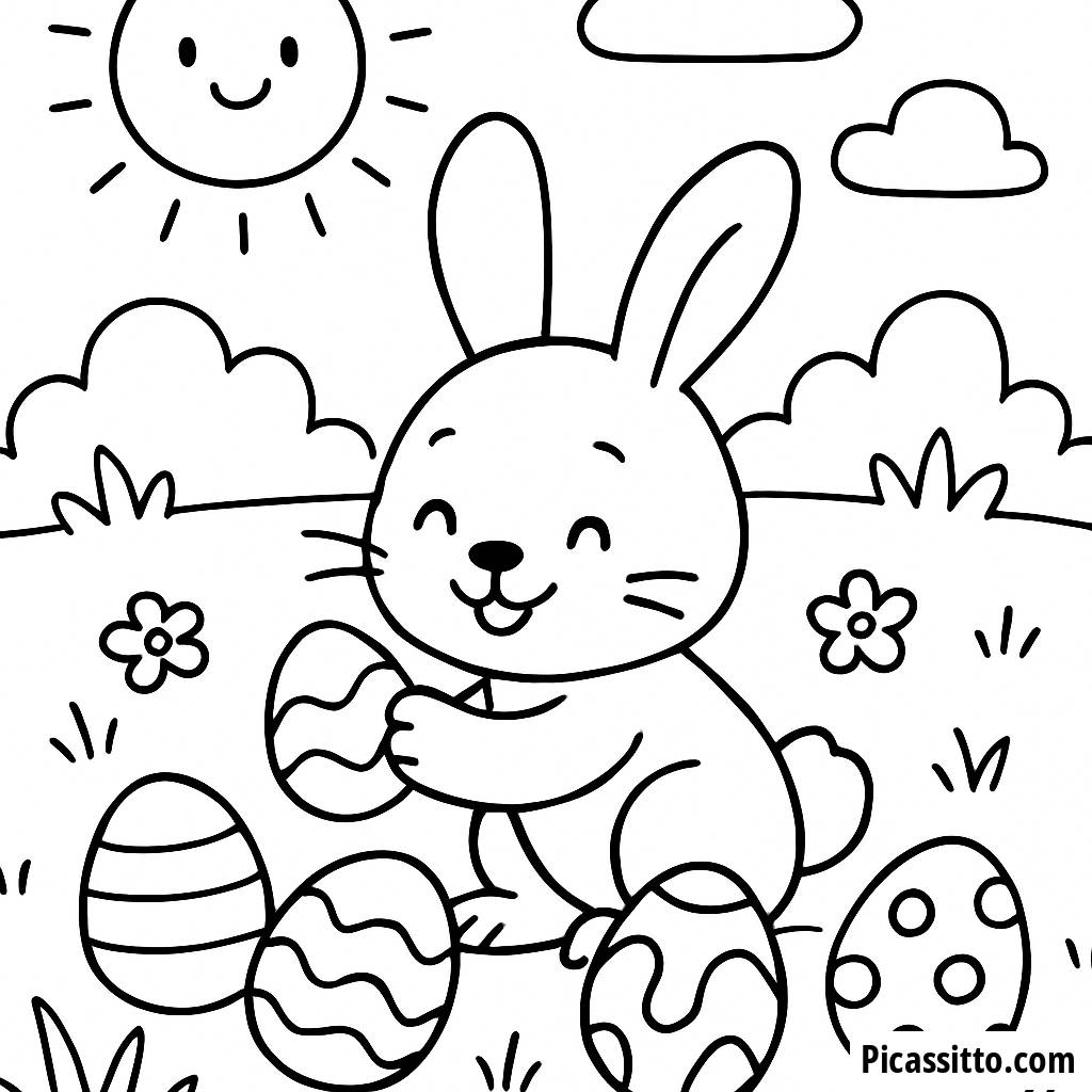 Fröhliche Hase Malvorlage