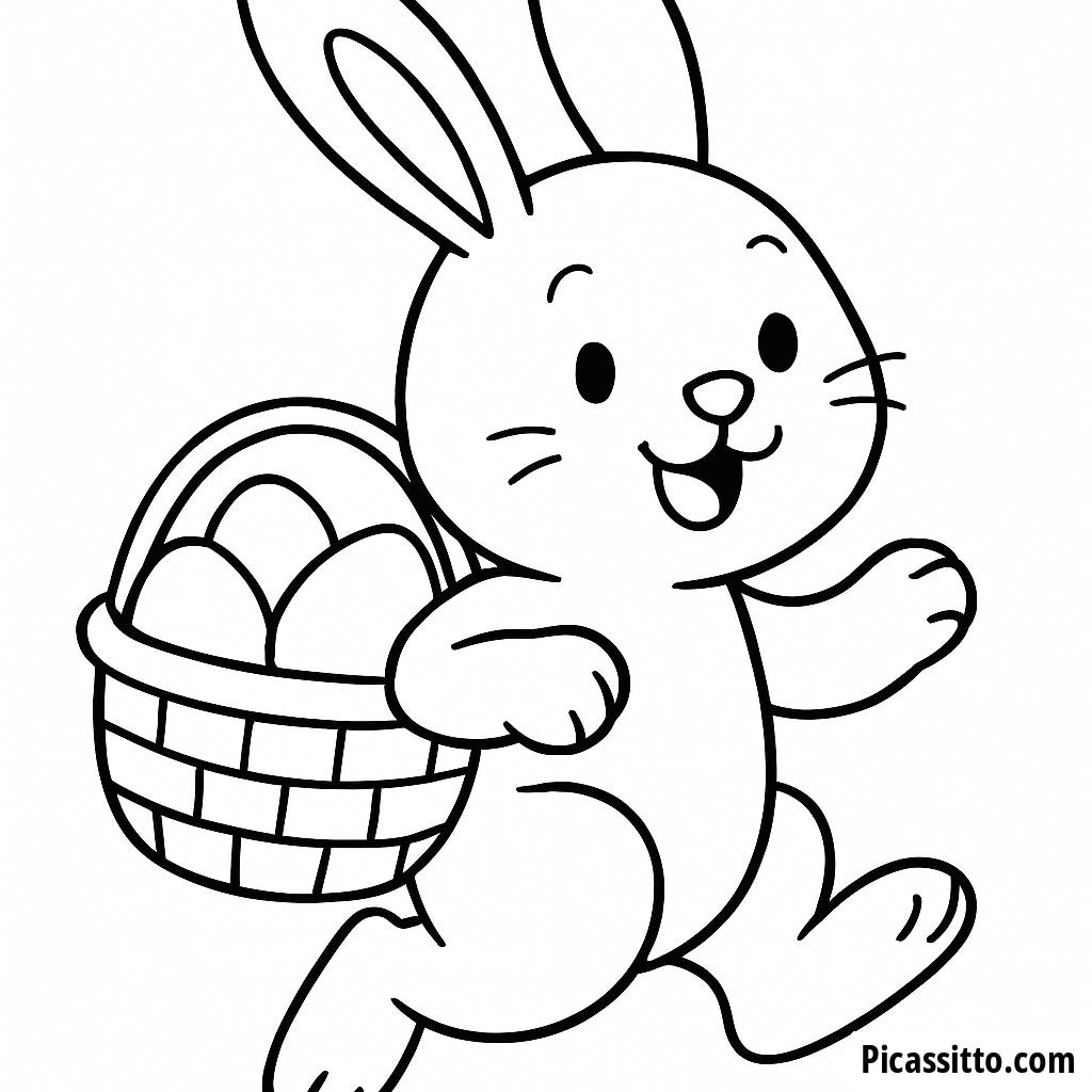 Cheerful Bunny Hopping Coloring Page