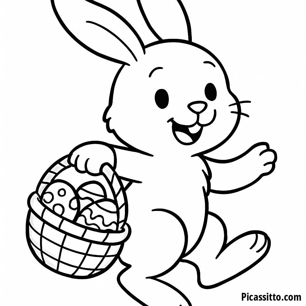 Cheerful Bunny Hopping - Free Printable Coloring Page