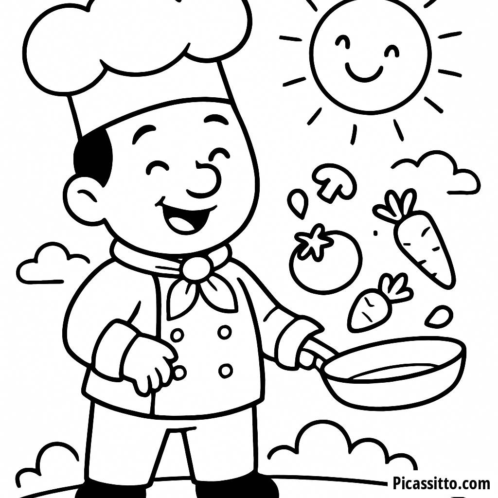 Página para Colorear del Chef Alegre