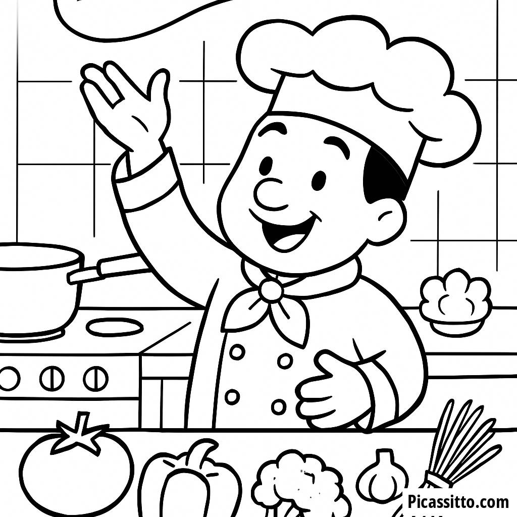 Раскраска Веселого Шефа