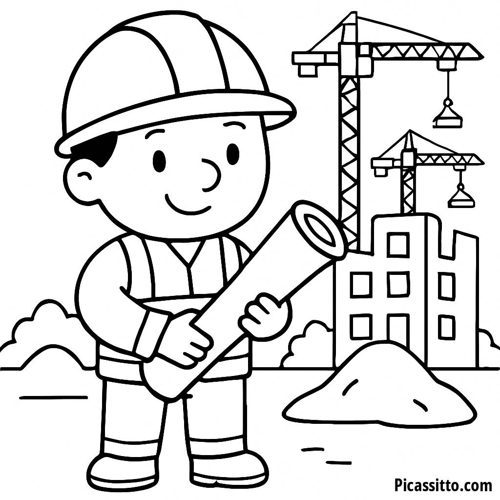 Раскраска Веселого Строителя
