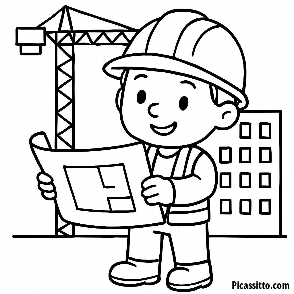 Раскраска Веселого Строителя