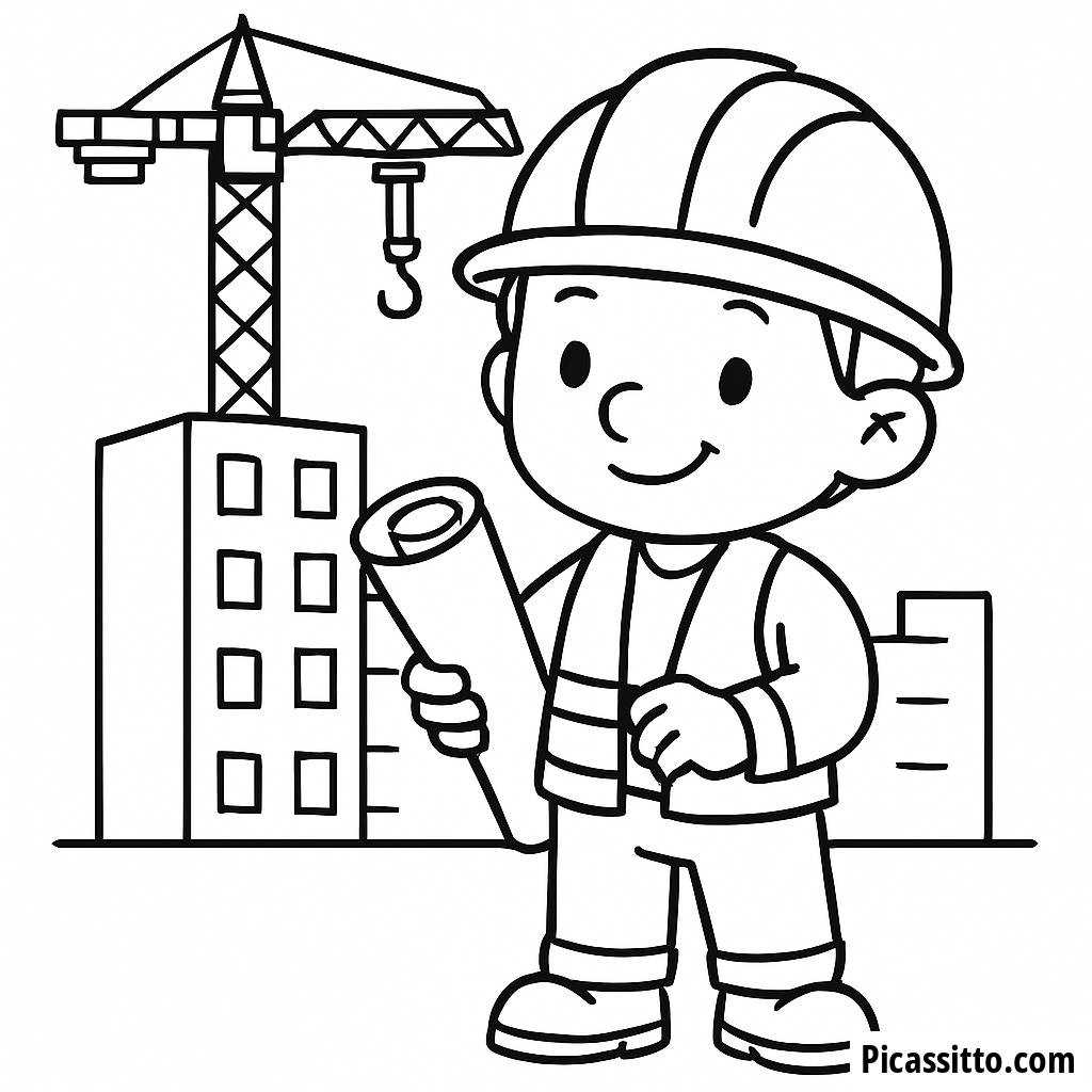 Fröhliche Bauarbeiter Ausmalbild