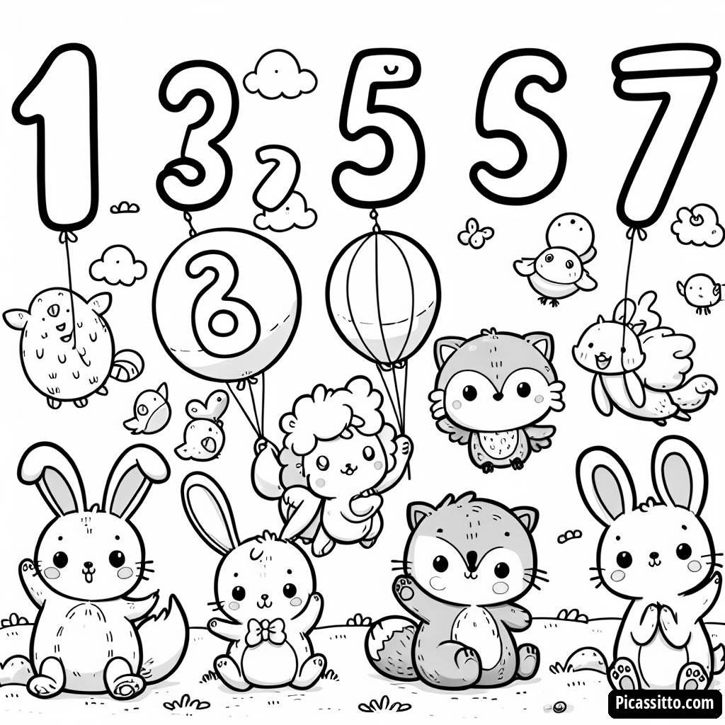 Раскраска Веселой Сцены Счета