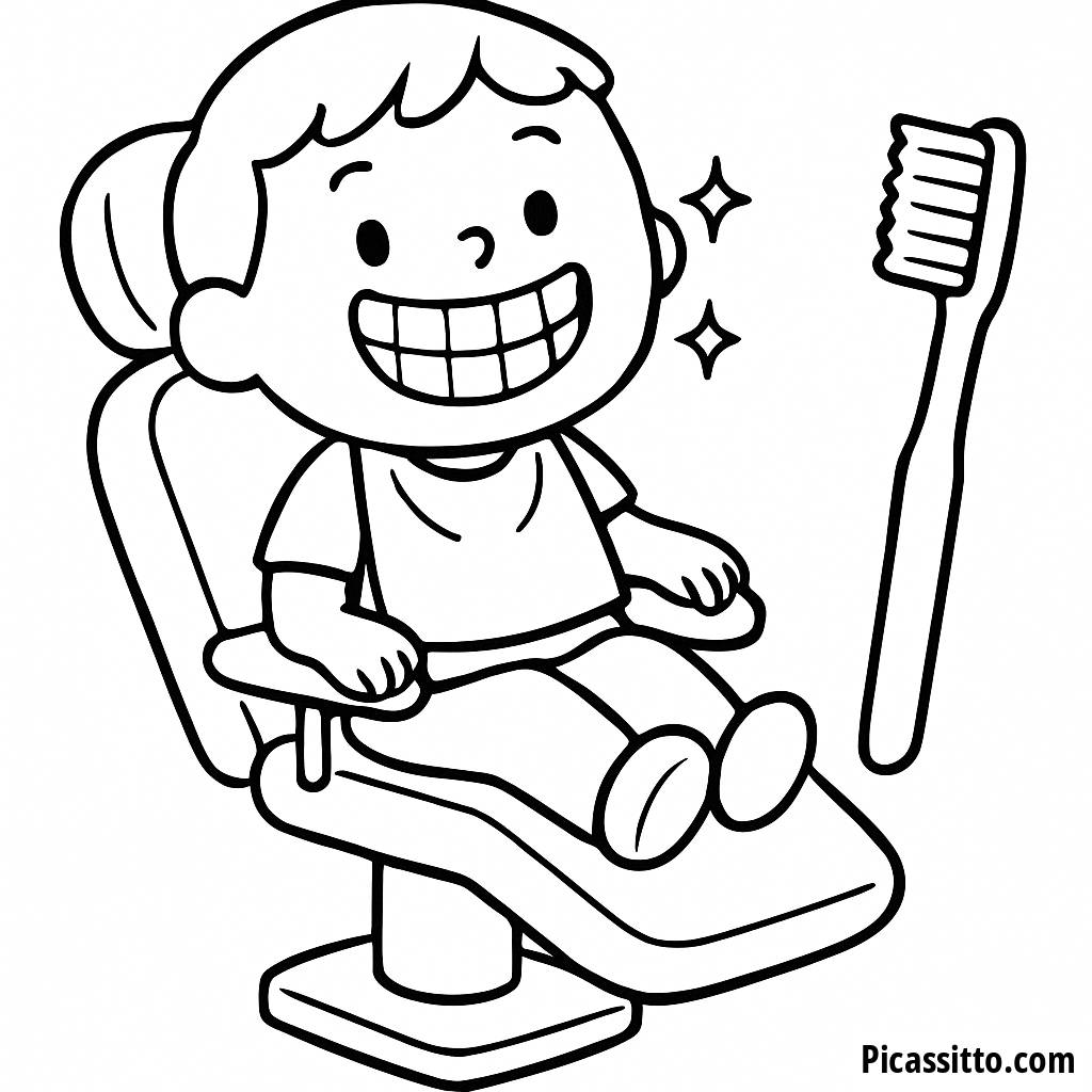 Pagina da Colorare Dentista Allegro