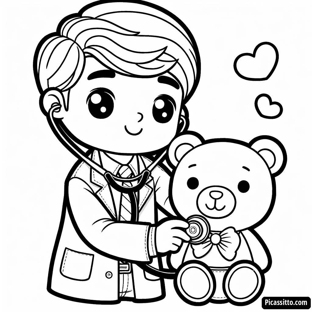 Cheerful Doctor Coloring Page